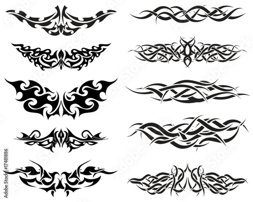 tribal tattoos set