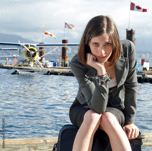 Attractive businesswoman preparing for a business trip