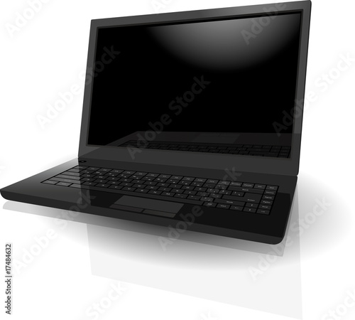 Black realistic laptop