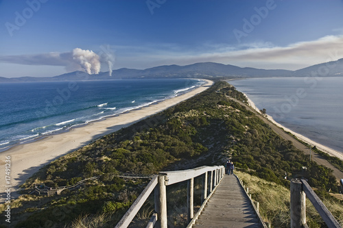 Isthmus connecting the Bruny Islands in Tasmania, Australia photo