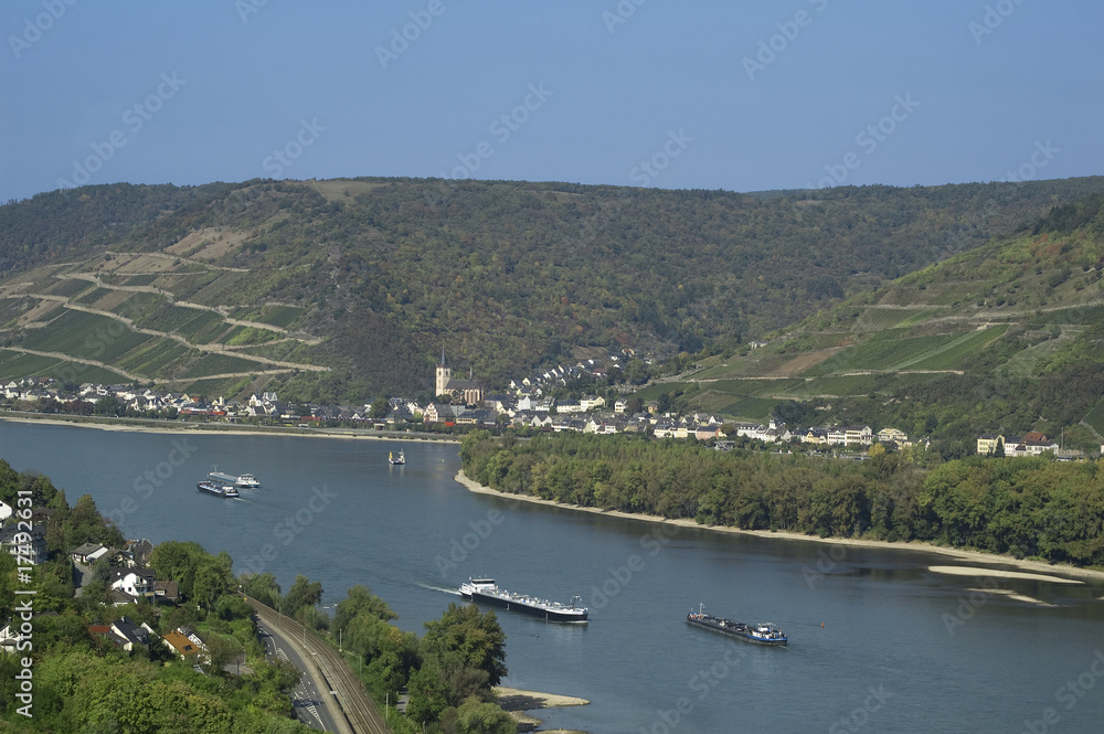 Fototapeta premium Rheinpanorma bei Trechtingshausen