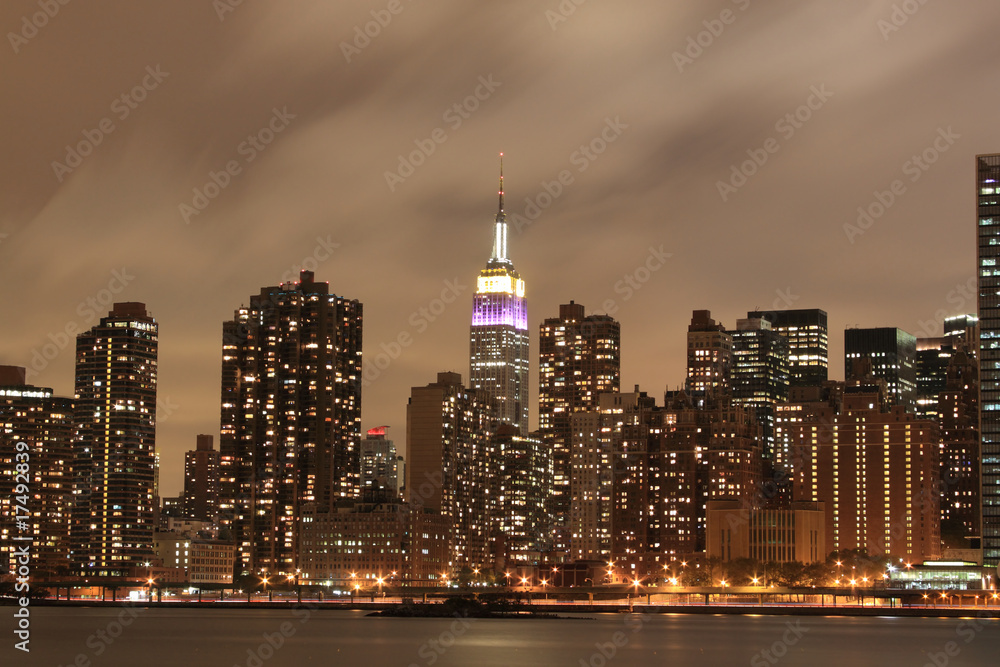 Fototapeta premium Midtown Manhattan skyline at Night Lights, NYC