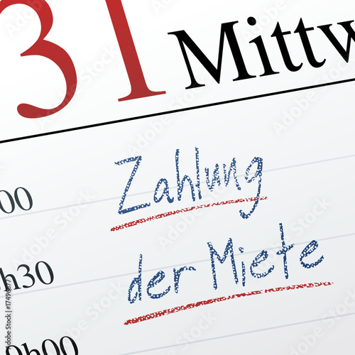 Zahlung der miete