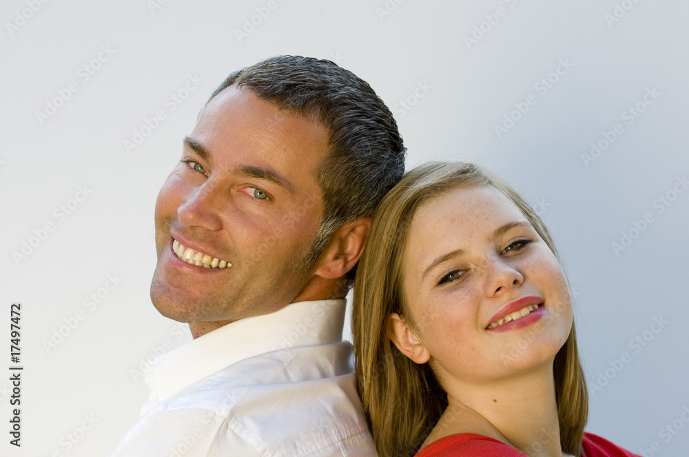 Familie Vater und Tochter beim lachen