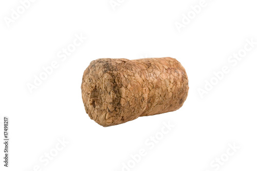 Closeup of a cork (isolated on white)