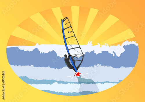Windsurfer in sunshine