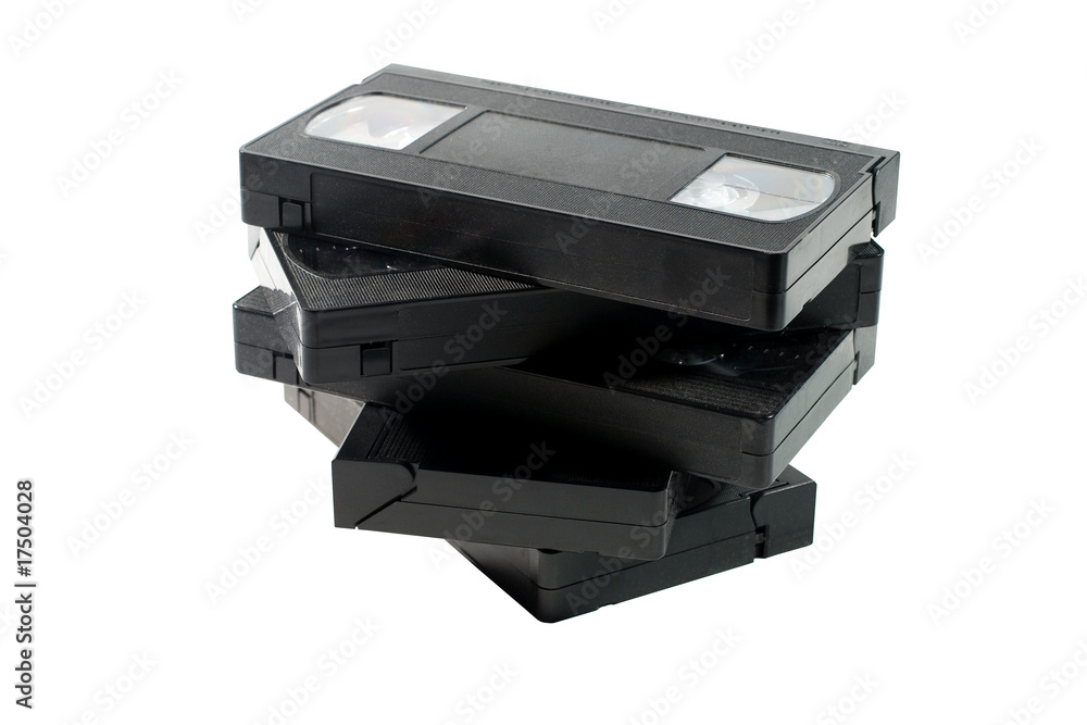 Stack of old video tapes (isolated on white) Stack of old video tapes (isolated on white)