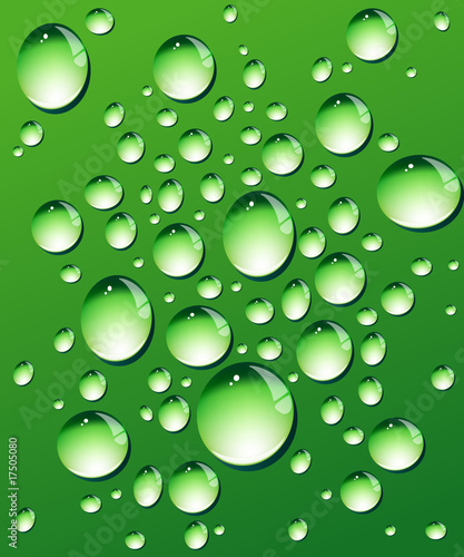 Sfondo verde con gocce