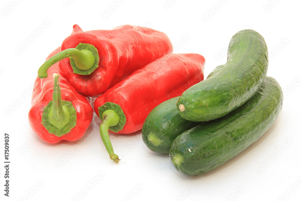 Tasty kitchen. Fresh vegetables isolated on white Tasty kitchen. Fresh vegetables isolated on white