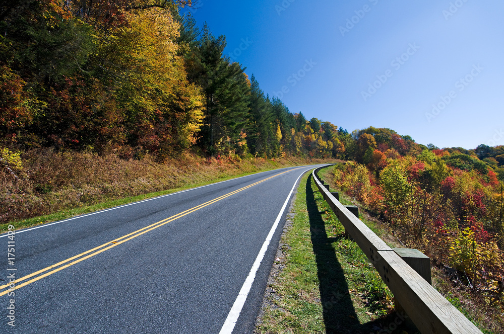 Obraz premium Road through Smoky Mountains National Park
