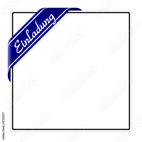 Obraz na plátně blatt mit blauem band einladung