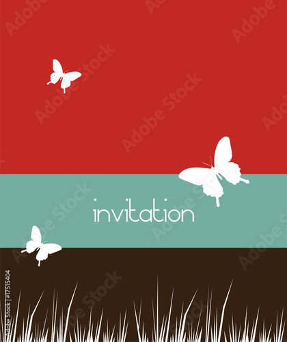 Butterflies and grass background