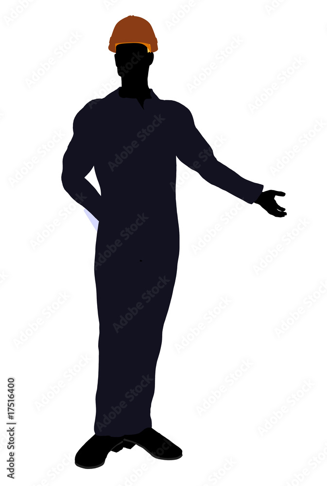 Male Construction Worker Illustration Silhouette Male Construction Worker Illustration Silhouette