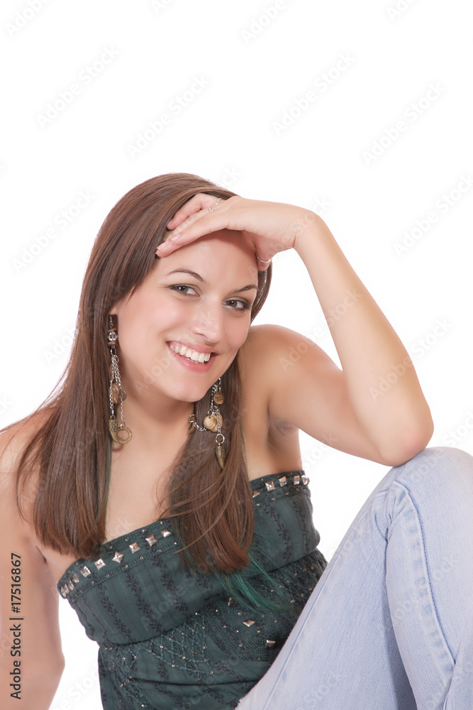 A happy young woman with facial expression A happy young woman with facial expression