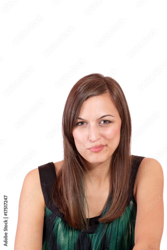 A happy young woman with facial expression A happy young woman with facial expression