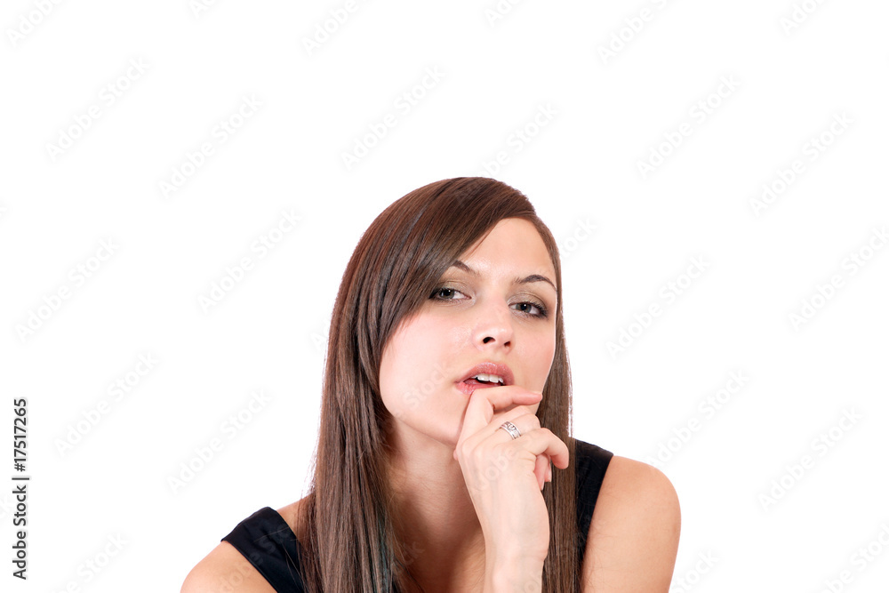 A happy young woman with facial expression A happy young woman with facial expression