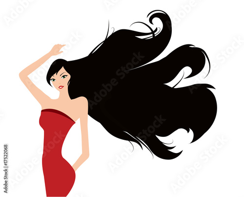 beautiful girl with long hair