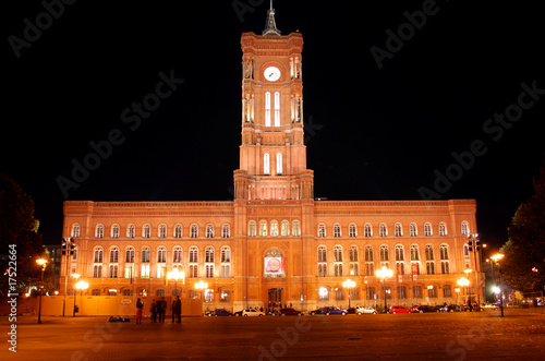 Photography berlin city hall rotes rathaus by night