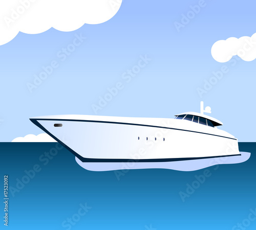 vector luxury yacht on the sea