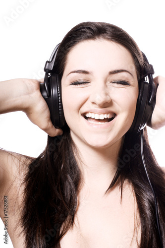 Girl listening to headphones