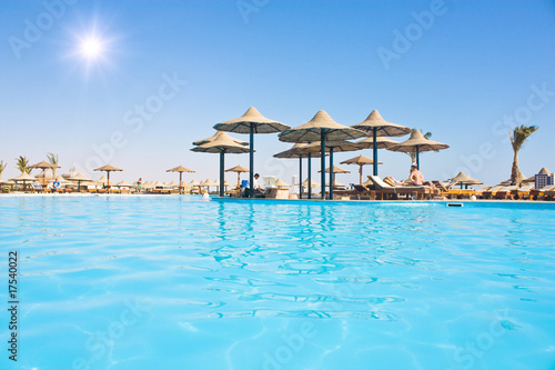 Swimming pool in popular resort. Egypt  Hurgada.