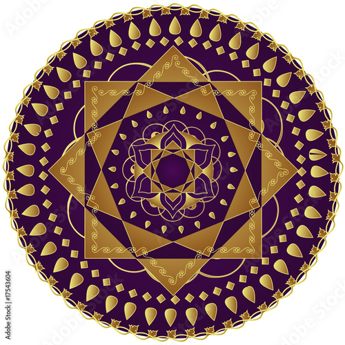 Elegant mandala with star of Lakshmi.