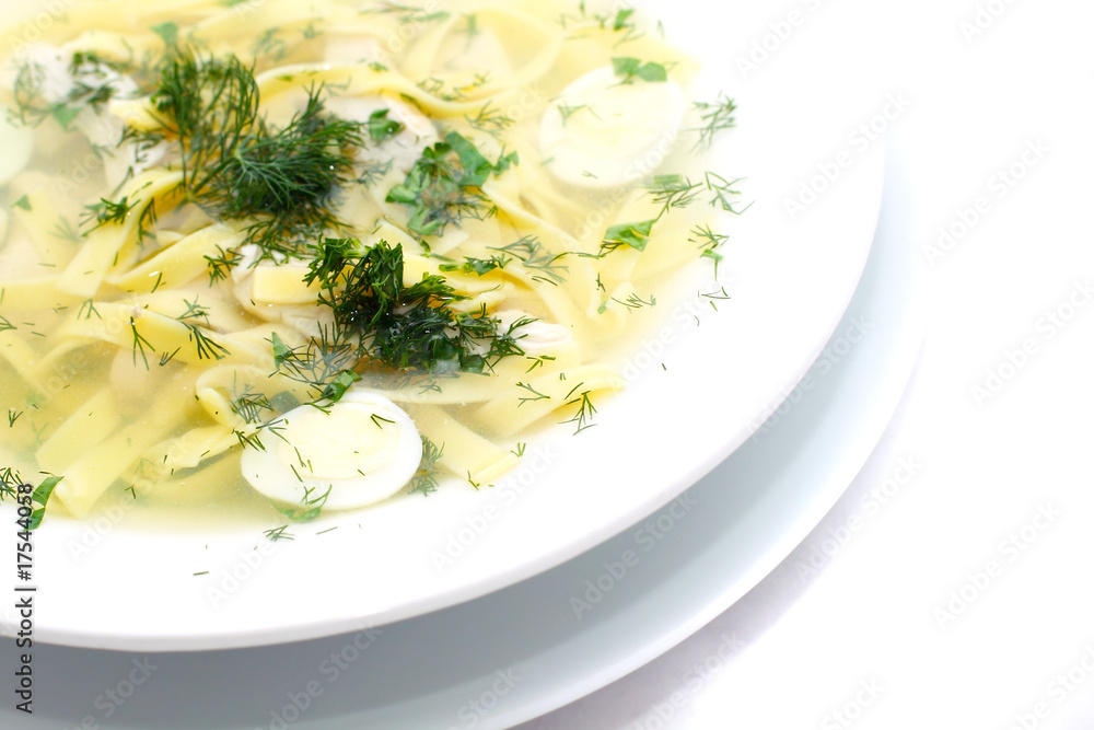 soup with chicken, eggs and pasta soup with chicken, eggs and pasta
