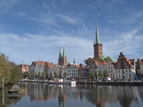 Am Fluss Trave in Lübeck, Deutschland