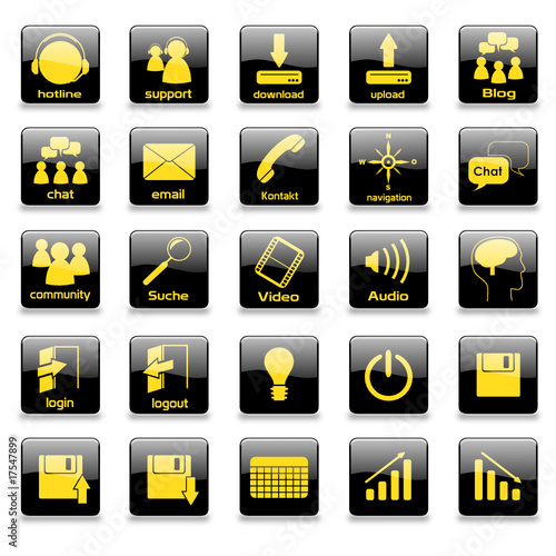 25 Vektor Buttons black