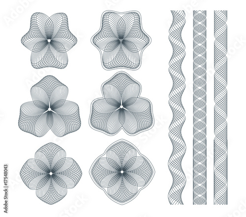 Rosettes and borders vector