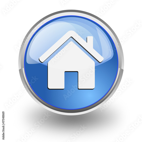 Bottone azzurro con simbolo "Home"