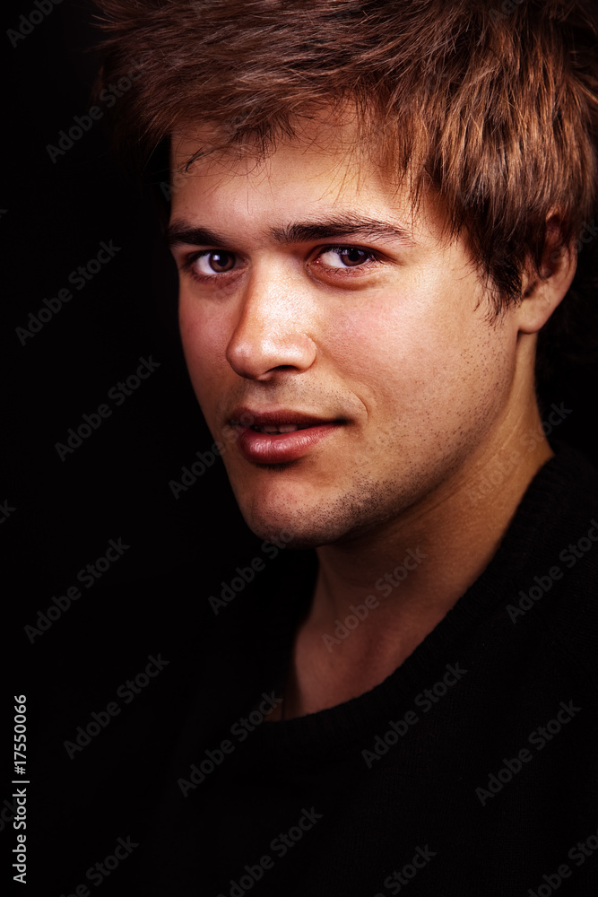 Obraz premium Face of one handsome sexy young man