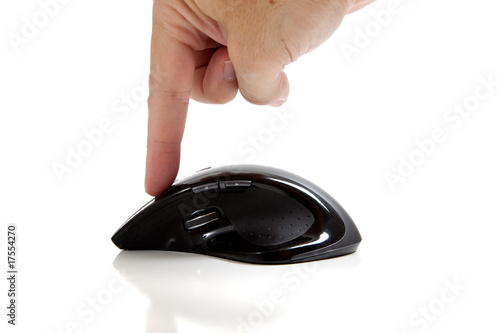 finger clicking a computer mouse