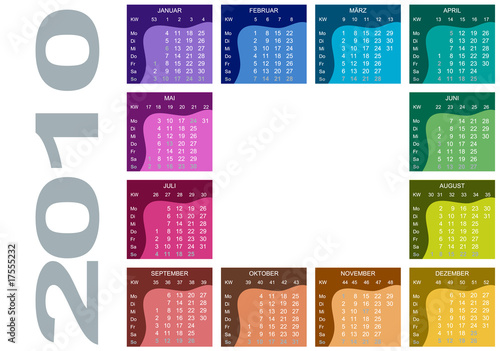 Farbiger Kalender 2010