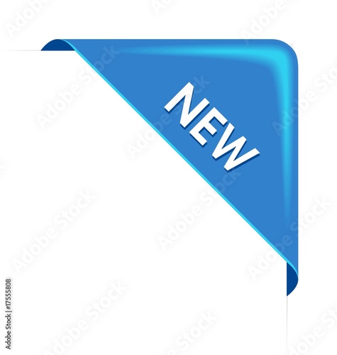 New blue corner business ribbon