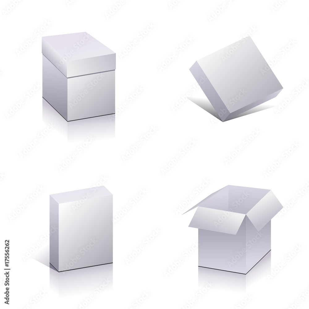Set of blank packing. Template open 3d boxes. Vector Set of blank packing. Template open 3d boxes. Vector