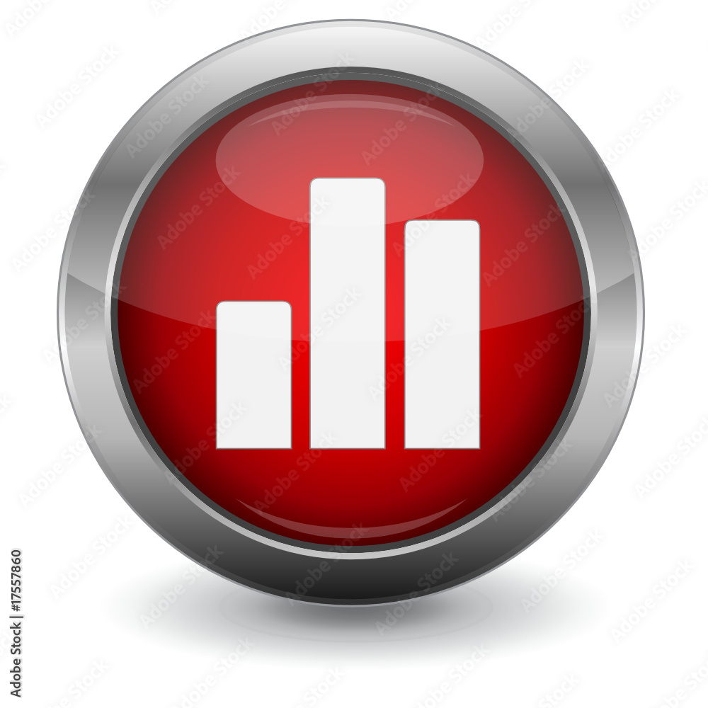 Red Glossy Vector Button - Graph Red Glossy Vector Button - Graph