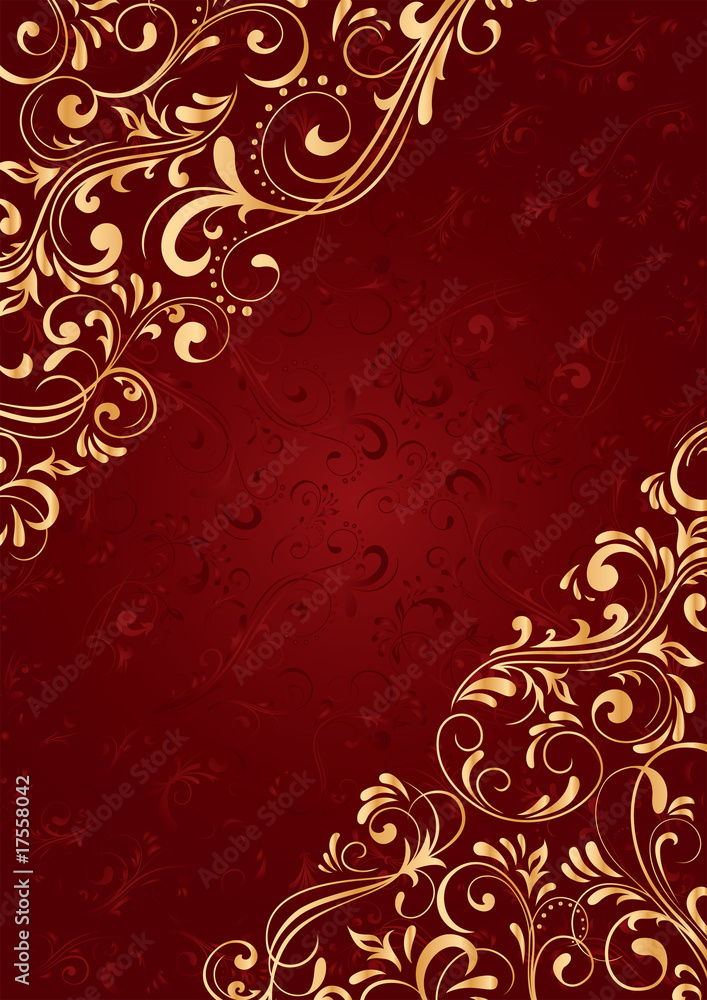Red background with gold pattern