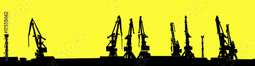 Fotografia silhouette shipyard isolated on yellow background