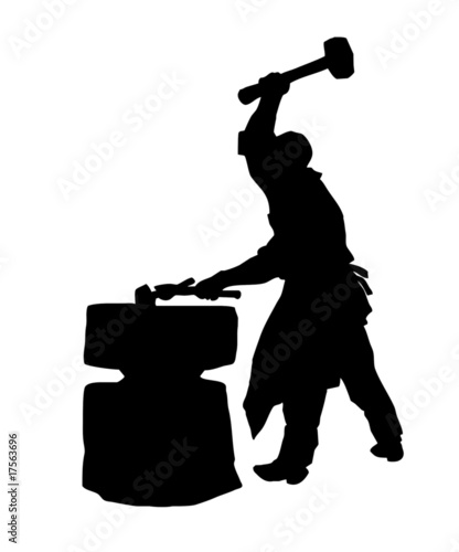 silhouette of the smith on white background