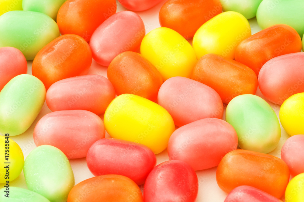 Colourful jelly beans isolated on the white background Colourful jelly beans isolated on the white background