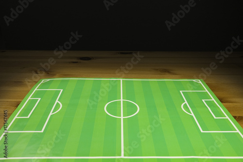 Table Top FootBall Pitch on A wooden Table © jasoncoxphotography