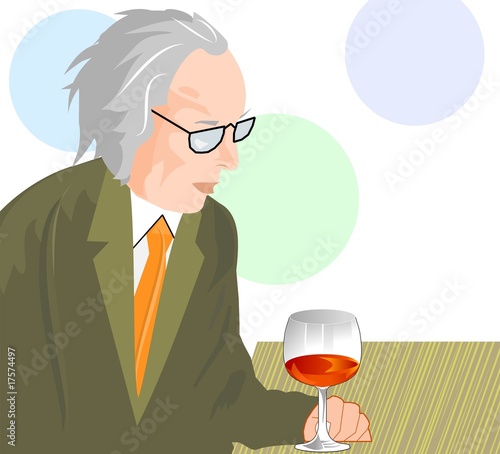 Lonely old man drinking