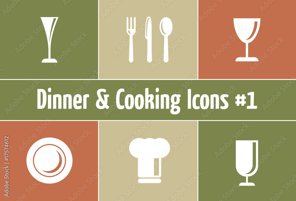 Dinner & Cooking Icons: Restaurant and Catering Graphics Dinner & Cooking Icons: Restaurant and Catering Graphics