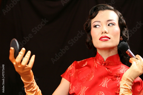 Woman Putting on Makeup