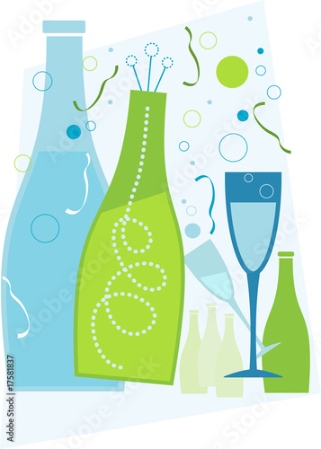 New Years – Blue Theme Isolated