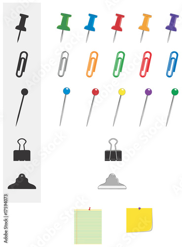 Office Stationery - Assortment of Pins and Clips