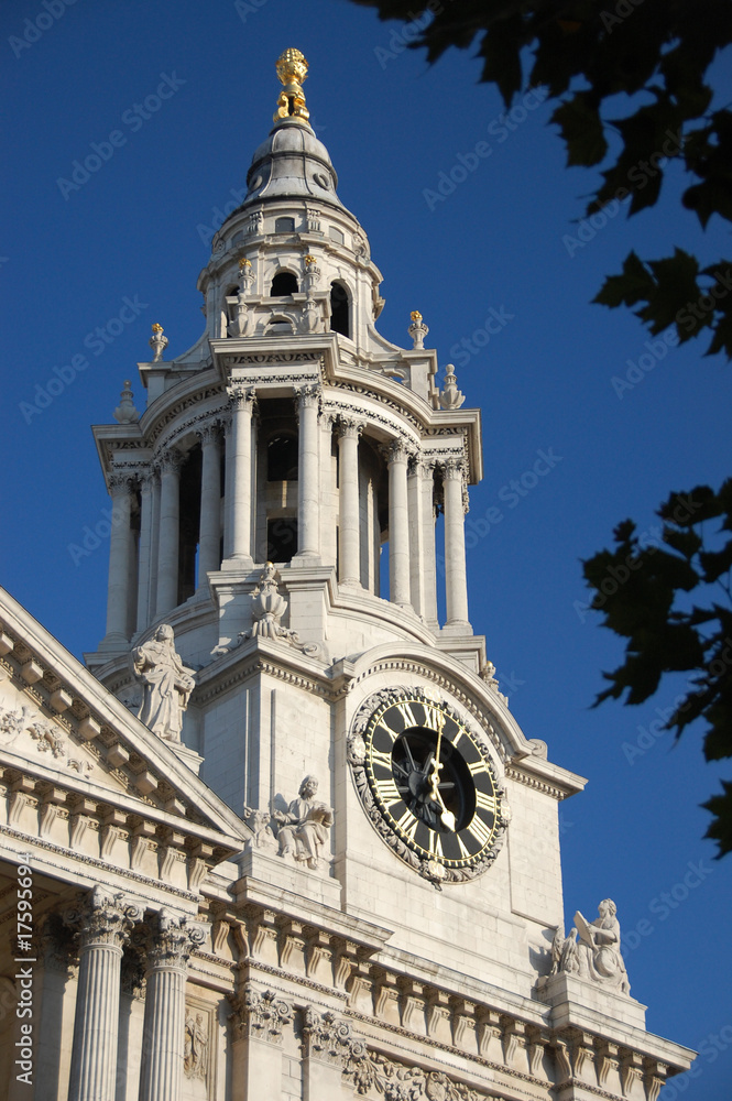 Clocktower of St Pauls Cathedral, London, England