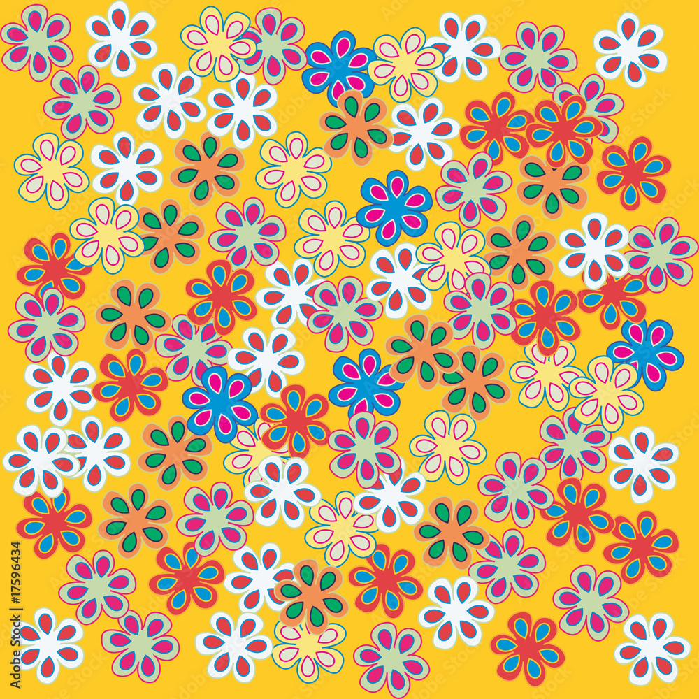 flowers on yellow flowers on yellow