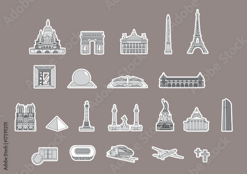 PLAN TOURISTIQUE PARIS- Monuments - France - Set 4